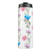 Botanisches Wasserfarbmuster Thermosbecher (Vorderseite)