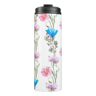 Botanisches Wasserfarbmuster Thermosbecher