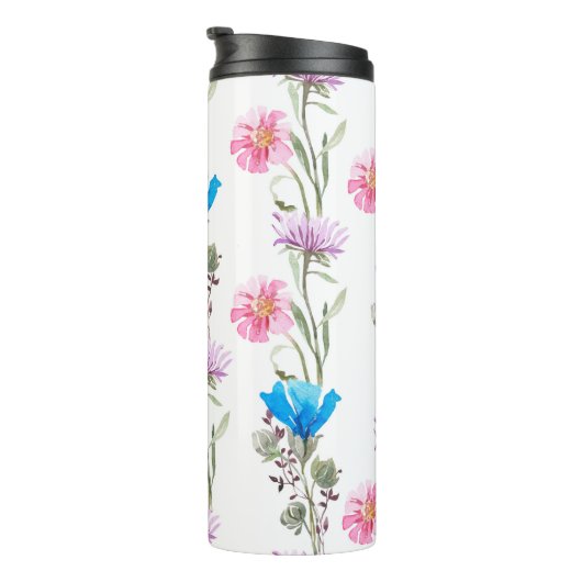 Botanisches Wasserfarbmuster Thermosbecher (Nach rechts gedreht)