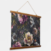 Botanisches Weihnachten aus knackiger Erde Wandteppich Mit Holzrahmen (Gewinkelt)