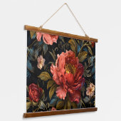 Botanisches Weihnachten aus knackiger Erde Wandteppich Mit Holzrahmen (Gewinkelt)