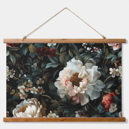 Botanisches Weihnachten aus knackiger Erde Wandteppich Mit Holzrahmen