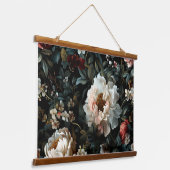 Botanisches Weihnachten aus knackiger Erde Wandteppich Mit Holzrahmen (Gewinkelt)