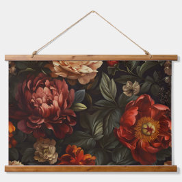 Botanisches Weihnachten aus knackiger Erde Wandteppich Mit Holzrahmen