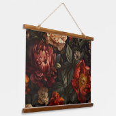 Botanisches Weihnachten aus knackiger Erde Wandteppich Mit Holzrahmen (Gewinkelt)