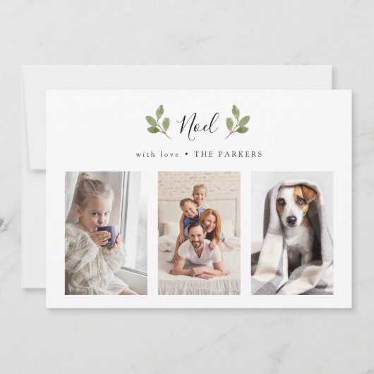 Botanisches Weihnachten | Drei Fotos Minimalistisc (Vorderseite)