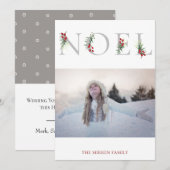 Botanisches WEIHNACHTEN Flat Holiday Fotokarte (Vorne/Hinten)