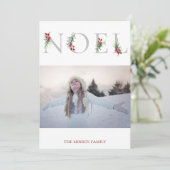 Botanisches WEIHNACHTEN Flat Holiday Fotokarte (Stehend Vorderseite)