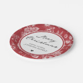 Botanisches Weihnachten Pappteller (Schrägansicht)