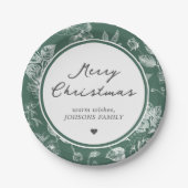 Botanisches Weihnachten Pappteller (Vorderseite)