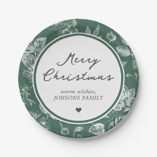 Botanisches Weihnachten Pappteller (Vorderseite)