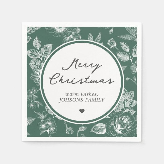 Botanisches Weihnachten Serviette (Vorderseite)