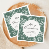 Botanisches Weihnachten Serviette