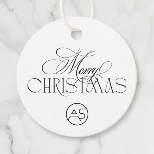 Botanisches Weihnachts-Firmenlogo Geschenkanhänger (Vorderseite)