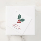 Botanisches Weihnachtsblatt mit Botanischem Rotem Geschenkanhänger (Beispiel)