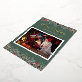 Botanisches Weihnachtsfamilien-Foto Gold Folien Feiertagskarte (Gedreht)