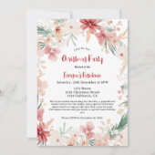 Botanisches Weihnachtsfest-Party in Handfarbe Einladung (Vorderseite)