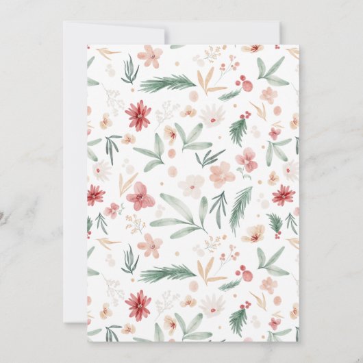 Botanisches Weihnachtsfest-Party in Handfarbe Einladung (Rückseite)