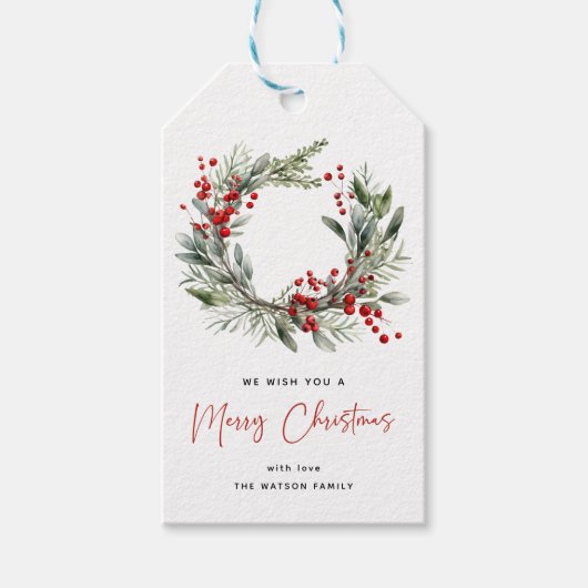 Botanisches Weihnachtsfest Weihnachten Frohe Weihn Geschenkanhänger (Vorderseite)