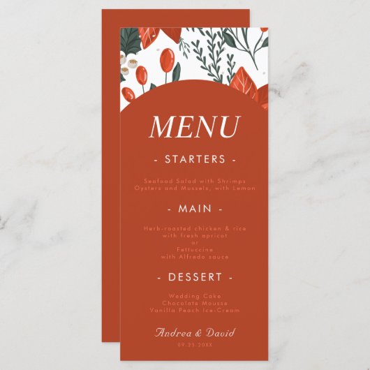 Botanisches Weihnachtsgebäck & Berry Festival Menükarte (Vorne/Hinten)