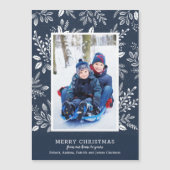 Botanisches Weihnachtsgebäck Blue Magnetic Card Fo Magnetkarte (Vorderseite)