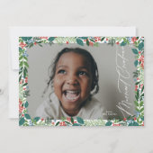 Botanisches Weihnachtsgebäck Foto Feiertagskarte (Vorderseite)