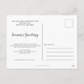 Botanisches Weihnachtsgeschäft Feiertagspostkarte (Rückseite)