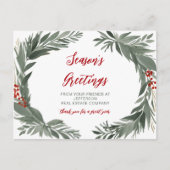 Botanisches Weihnachtsgeschäft Feiertagspostkarte (Vorderseite)