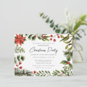 Botanisches Weihnachtsgeschenk-Party Einladung (Stehend Vorderseite)