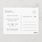 Botanisches Weihnachtsgold-Foto Save the Date Postkarte (Rückseite)