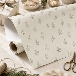 Botanisches Weihnachtsgrün Minimalistisch Geschenkpapier