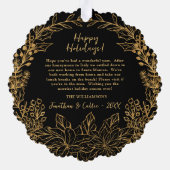 Botanisches Weihnachtskraut-Foto Ornament Karte (Rückseite)