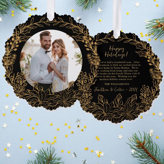 Botanisches Weihnachtskraut-Foto Ornament Karte