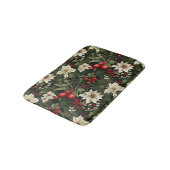 Botanisches Weihnachtsmuster Badematte (Schrägansicht)