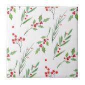 Botanisches Weihnachtsmuster Fliese (Vorderseite)