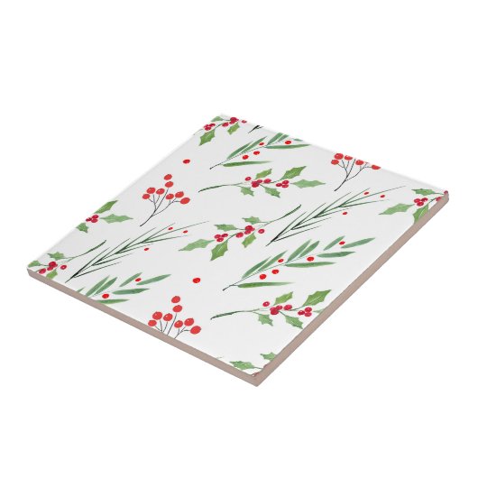 Botanisches Weihnachtsmuster Fliese (Seite)