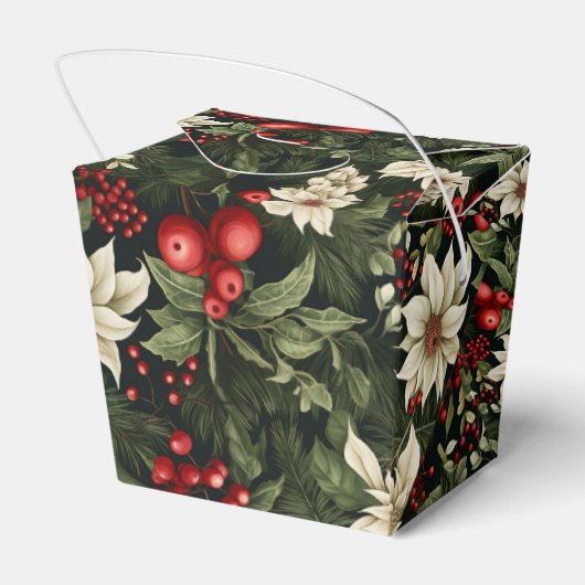 Botanisches Weihnachtsmuster Geschenkschachtel (Rückseite)