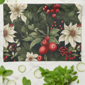 Botanisches Weihnachtsmuster Geschirrtuch (Gefaltet)