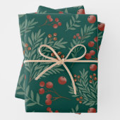 Botanisches Weihnachtspapier Geschenkpapier Set (Beispiel)