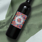 Botanisches Weihnachtsweinlabel Weinetikett