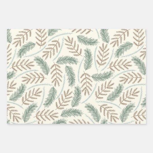 Botanisches Weihnachtswrapping Paper-Set Geschenkpapier Set (Vorderseite 3)