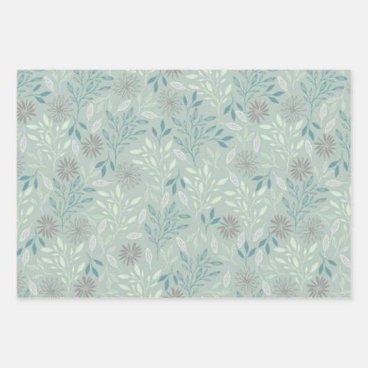 Botanisches Weihnachtswrapping Paper-Set Geschenkpapier Set (Vorderseite 2)