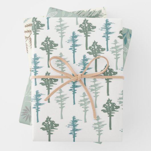 Botanisches Weihnachtswrapping Paper-Set Geschenkpapier Set (Beispiel)