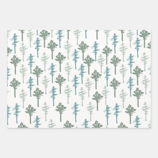 Botanisches Weihnachtswrapping Paper-Set Geschenkpapier Set (Vorderseite)