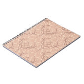 Botanisches Weinmuster mit weichem Rot Notizblock (Linke Seite)