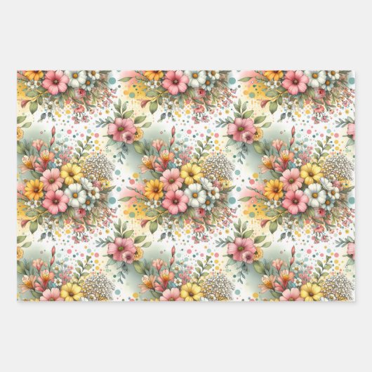 Botanisches Whimsisches Blut 3 Geschenkpapier Set (Vorderseite 2)