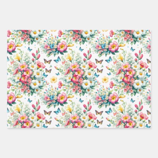 Botanisches Whimsisches Blut 3 Geschenkpapier Set (Vorderseite)