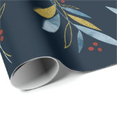 Botanisches Wiederholmuster aus Twigs mit Gold Geschenkpapier (Rolleneckpunkt)