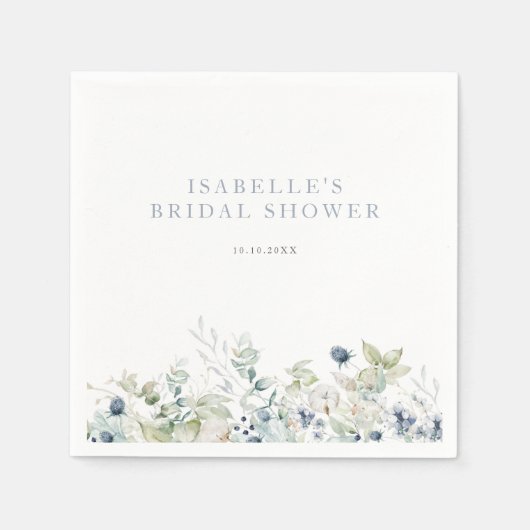 Botanisches Winter-Brautparty Serviette (Vorderseite)