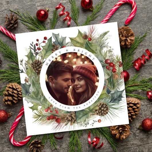 Botanisches Winter-Foto Feiertagskarte